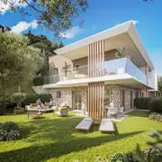 Architecture moderne avec intègration paysagère pour un cadre naturel.