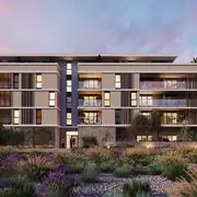 Façade devanture, étagement des étages avec balcons-spaces ouverts favorisant la lumière naturelle.