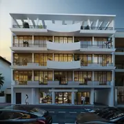 Réalisation immobilière mêlant élégance intemporelle et lignes épurées au cœur d'un environnement urbain préservé.