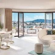 Présentation de l'aménagement intérieur type, valorisant l'espace et la lumière.