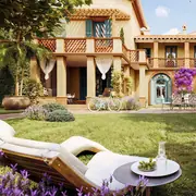 Jardin verdoyant propice à la détente et au confort extérieur.