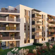 Programme neuf aux lignes contemporaines intégrant des espaces extérieurs généreux au cœur d'un environnement végétalisé.